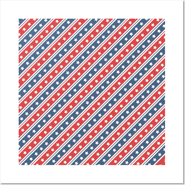 USA Stars Pattern Wall Art by aquariart